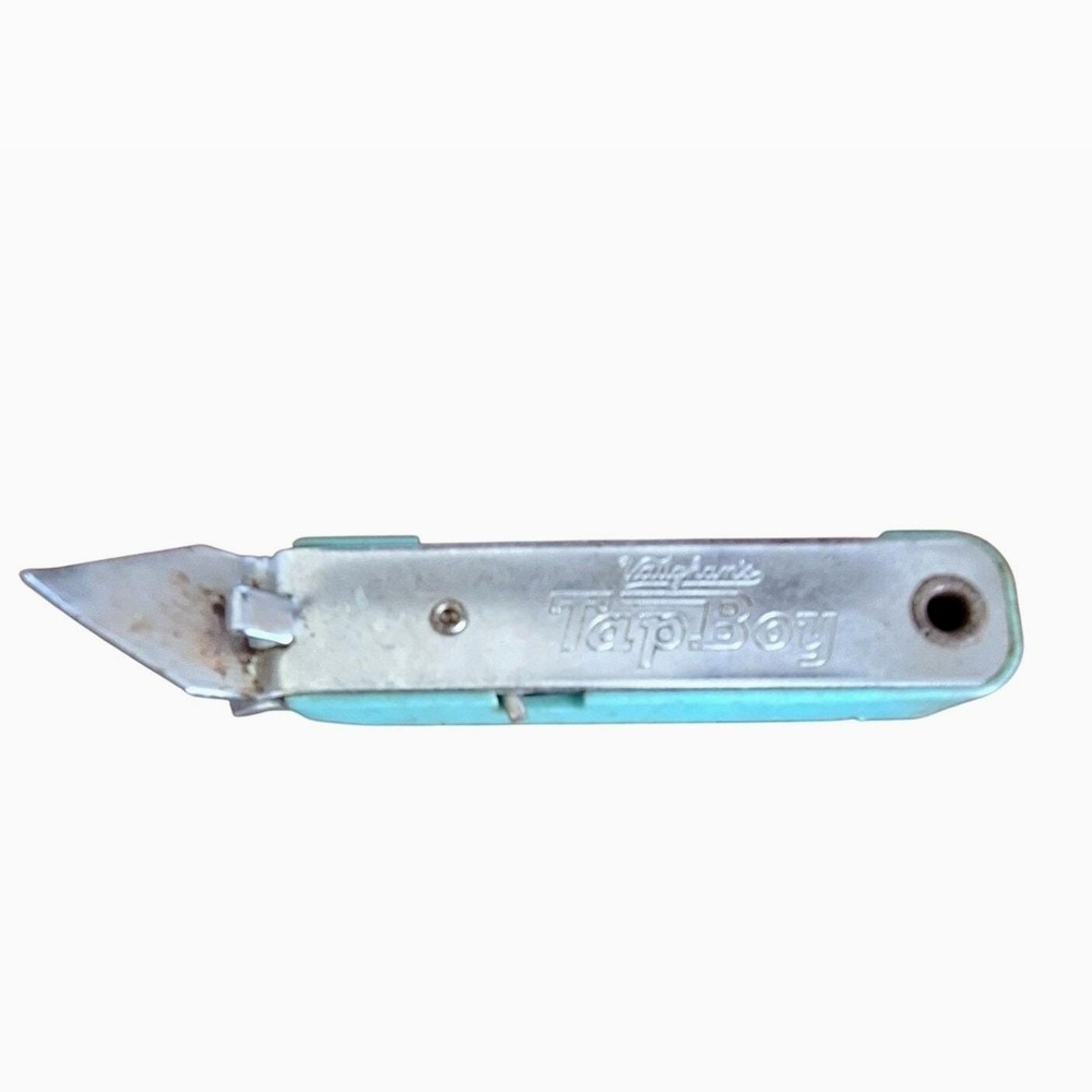 Vintage Vaughan Tap Boy Bottle Opener Utility Knife Teal Blue Chicago USA Tool